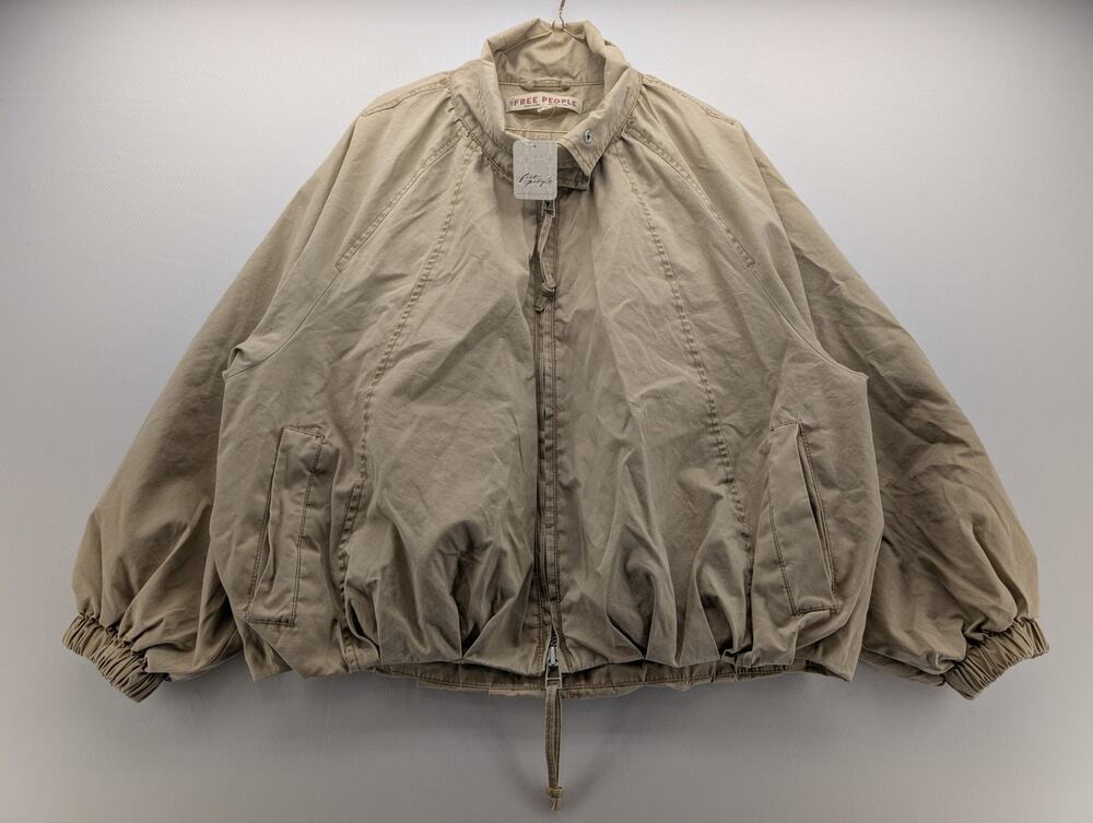 NWT Free People Chelsea Funnel-Neck Jacket in Oatmeal sz XS